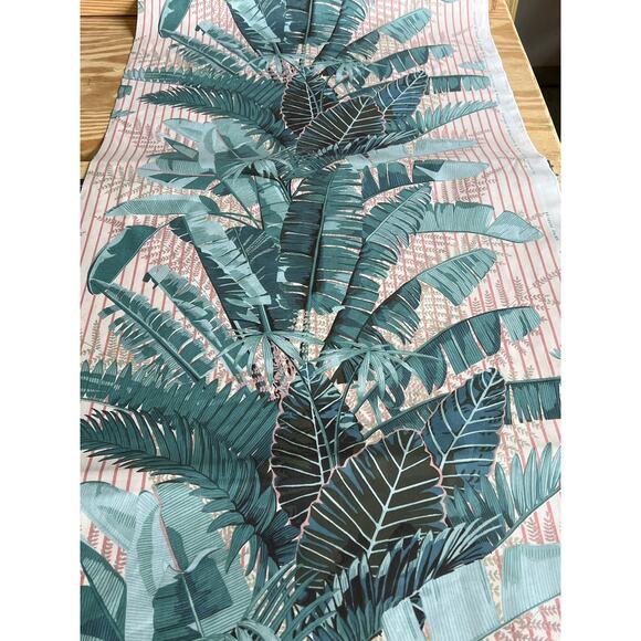 Vtg Warner & Sons Upholstery Fabric Remnant 28x92" Brisbane Palms Large Scale - Picture 1 of 11